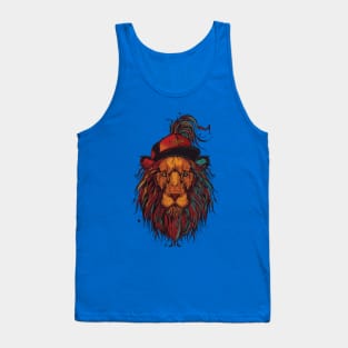 Neon Lion Design Tank Top